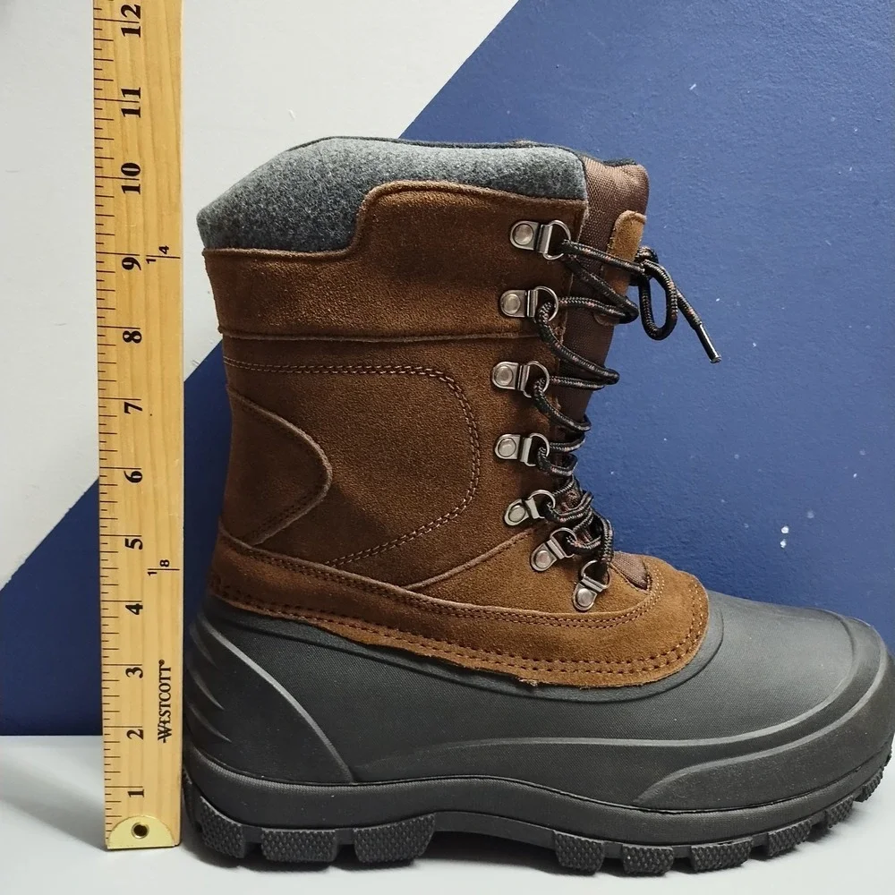 Northeast Outfitters Pac Winter Boots Mens 8 Brown Black Leather Water Resistant